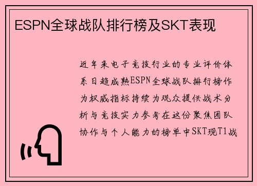 ESPN全球战队排行榜及SKT表现